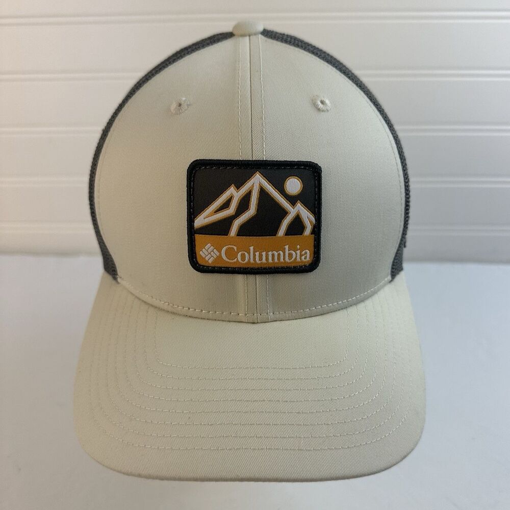 Columbia Hat Snapback Baseball Cap Orange White Black 3D Mountain Logo Patch